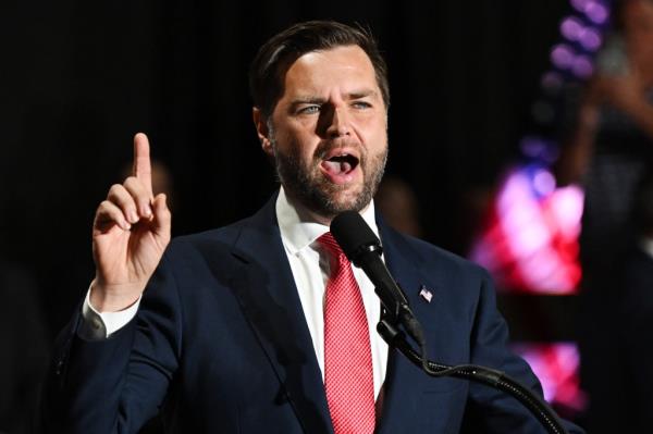 Republican Vice Presidential candidate Sen. JD Vance (R-OH) delivers remarks during a campaign rally at 2300 Arena on August 6, 2024 in Philadelphia, Pennsylvania