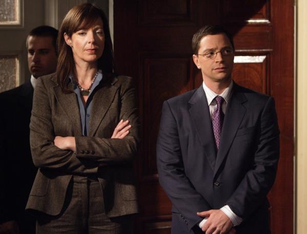 Joshua Malina as Will Bailey with Allison Janney on "The West Wing."