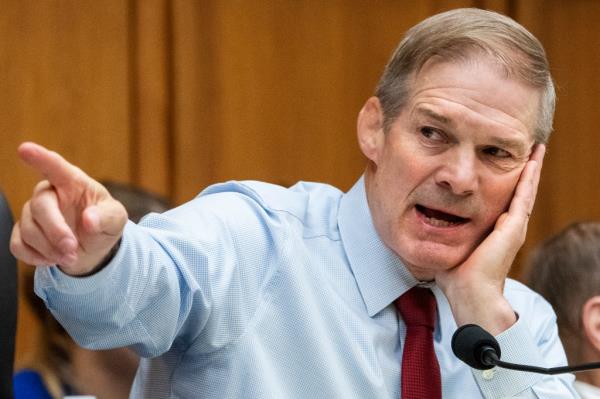 House Judiciary Committee Chair Rep. Jim Jordan, R-Ohio, respo<em></em>nds as Rep. Eric Swalwell, D-Calif., questions Attorney General Merrick Garland during a House Judiciary Committee hearing on the Department of Justice, Tuesday, June 4, 2024, on Capitol Hill in Washington.