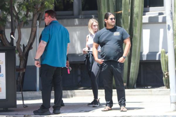 Edwin Castro pictured with a mystery blo<em></em>nde in downtown LA.