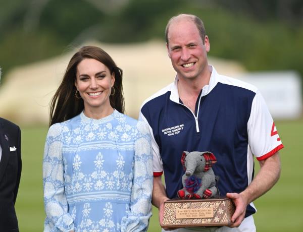 The Prince of Wales and The Princess of Wales take part in the Out-Sourcing Inc. Royal Charity Polo Cup 2023 at Guards Polo Club on July 6, 2023.