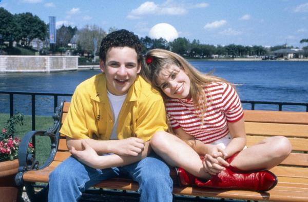 Ben Savage and Danielle Fishel while filming "Boy Meets World" (1993-2000).