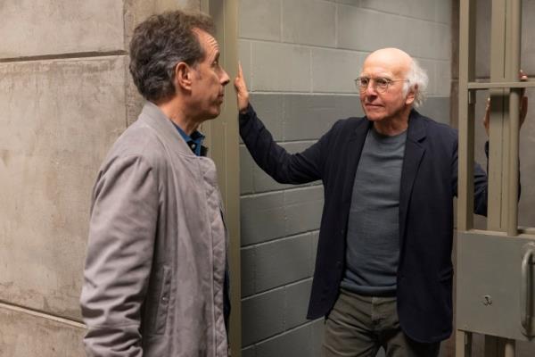 Jerry Seinfeld with Larry David. 