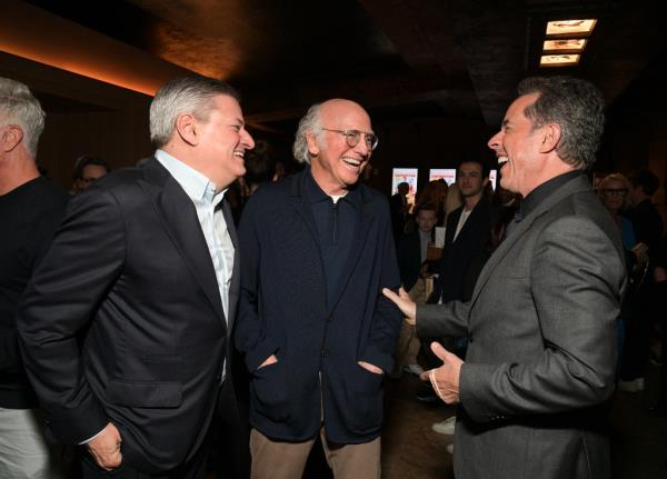 Ted Sarandos, CEO & CCO, Netflix, Larry David, and Jerry Seinfeld 