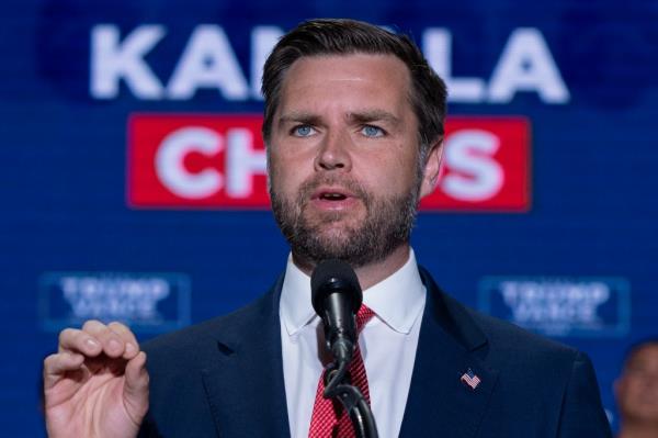 Republican vice presidential candidate Sen. JD Vance, R-Ohio, speaks at a campaign event Tuesday, Aug. 6, 2024, in Philadelphia