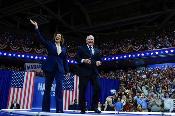 Kamala Harris and Tim Walz