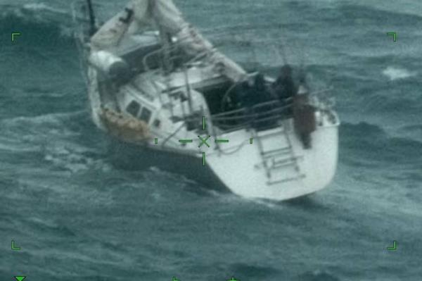 The US Coast Guard rescued the crew of a boat stranded off the coast of Florida during then-Hurricane Debby.