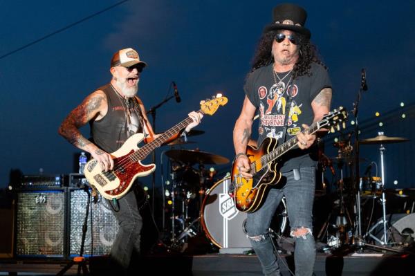 Johnny Griparic and Slash perform at Slash's S.E.R.P.E.N.T. Blues Festival.