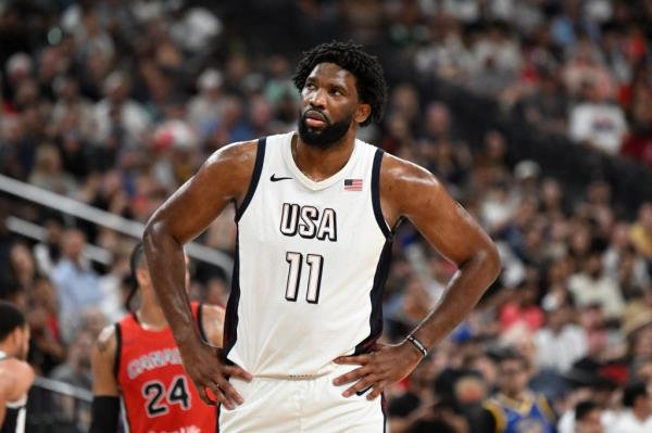 Joel Embiid isn't sure a<em></em>bout Team USA's age.