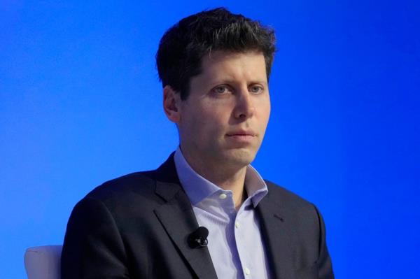 OpenAI CEO Sam Altman participating in a discussion at the Asia-Pacific Eco<em></em>nomic Cooperation CEO Summit, San Francisco, 2023.