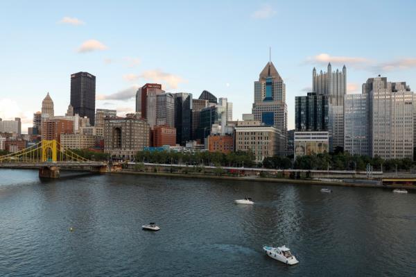 The downtown Pittsburgh skyline.