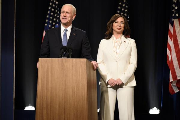 Jim Carrey as Joe Biden and Maya Rudolph as Kamala Harris on "SNL."