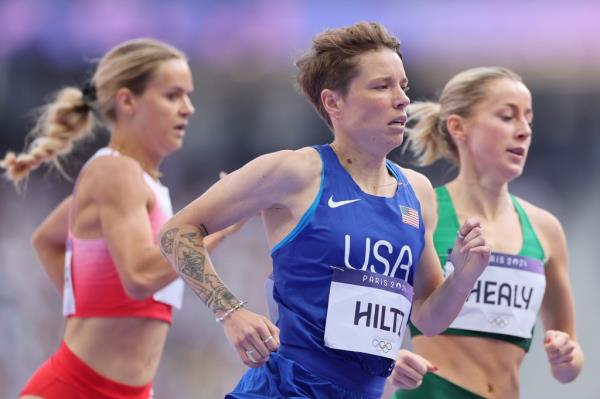 Nikki Hiltz of Team United States competing in the Women's 1500m race at the Olympic Games Paris 2024