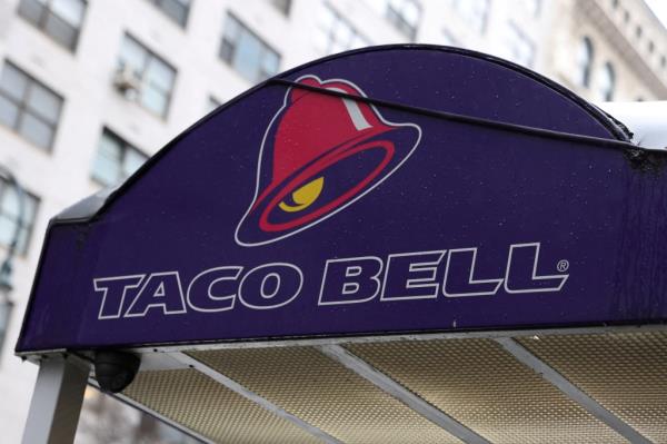 Taco Bell logo on a store in Manhattan, New York City.