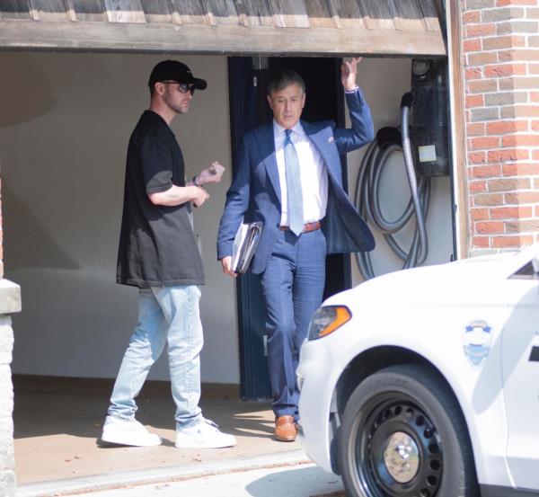 Justin Timberlake leaves his arraignment in Sag Harbor on the morning of June 18,2024 with his attorney Edward Burke Jr. 