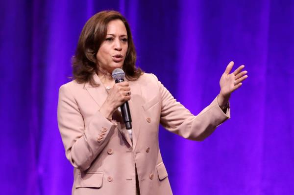 Democratic presidential candidate, Kamala Harris, speaking at the Natio<em></em>nal Urban League Co<em></em>nference in 2019