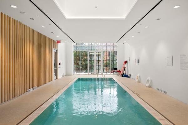 Building amenities include this 40-foot pool.