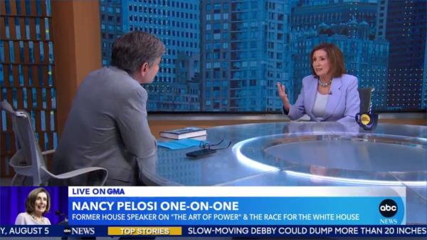 Nancy Pelosi and George Stephanopoulos