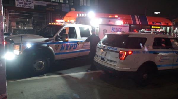 Police arriving at the 179th St-Hillside Ave Station to investigate the alleged slashing.