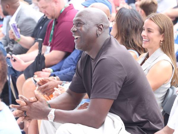 Michael Jordan at a Pro Football Hall of Fame ceremony