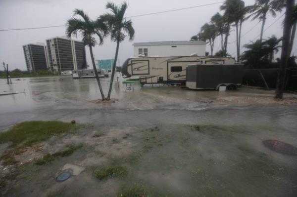 Flooding caused by Tropical Storm Debby in Fort Myers, Florida on Aug. 4, 2024.