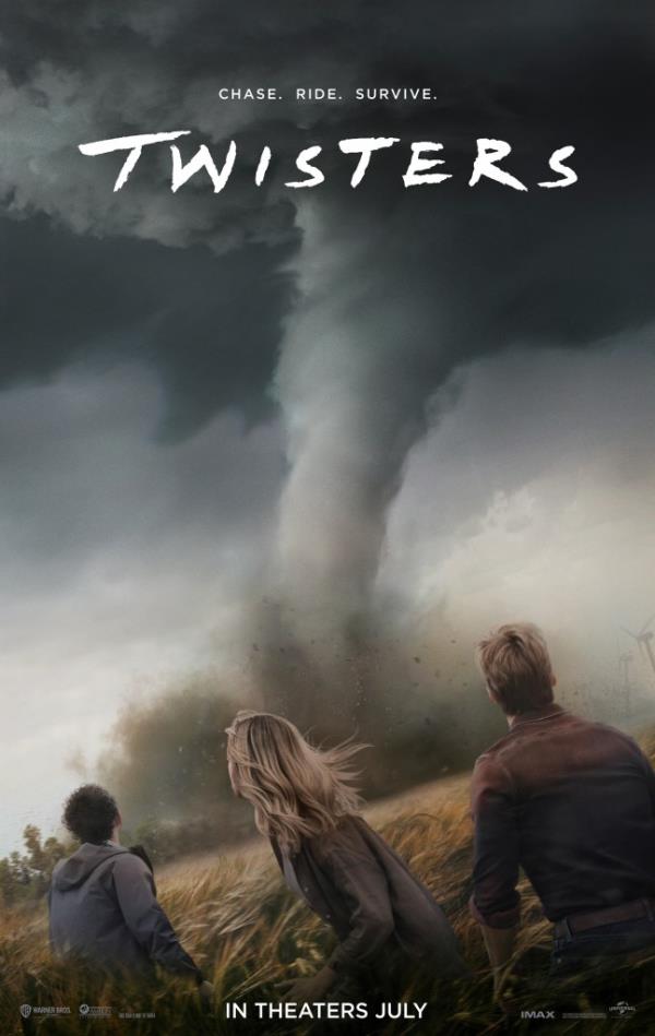 Promotio<em></em>nal art for "Twisters," with the movie name on the image.