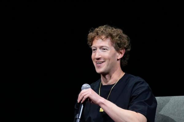 Mark Zuckerberg, CEO of me<em></em>ta, speaking at SIGGRAPH 2024 co<em></em>nference on computer graphics and interactive techniques.