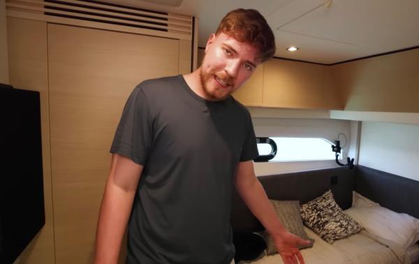 MrBeast showing off living quarters.