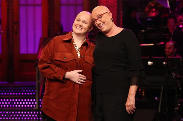 Pictured: (l-r) Molly Kearney and their mother during the "Mother's Day" Cold Open of "SNL" on Saturday, May 11, 2024.