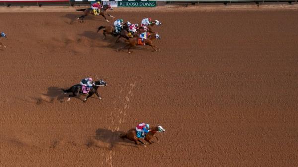 A quarter horse race in action