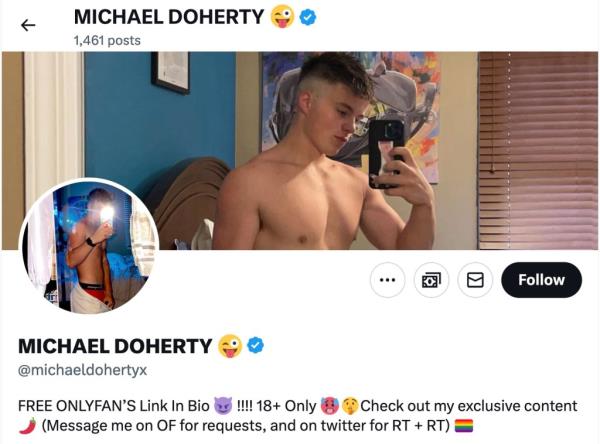 Man taking a selfie for Michael Doherty's Sunday news X profile page