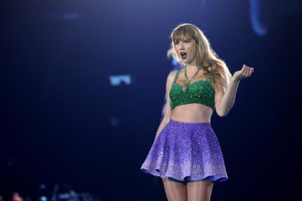 Taylor Swift performs o<em></em>nstage in Amsterdam, Netherlands on July 5, 2024.