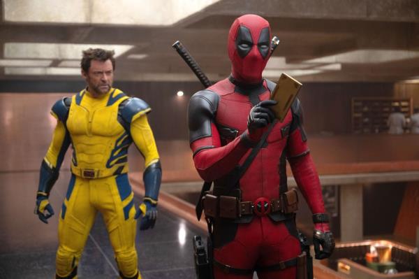 Hugh Jackman as Wolverine, Ryan Reynolds as Deadpool in "Deadpool & Wolverine" (2024).