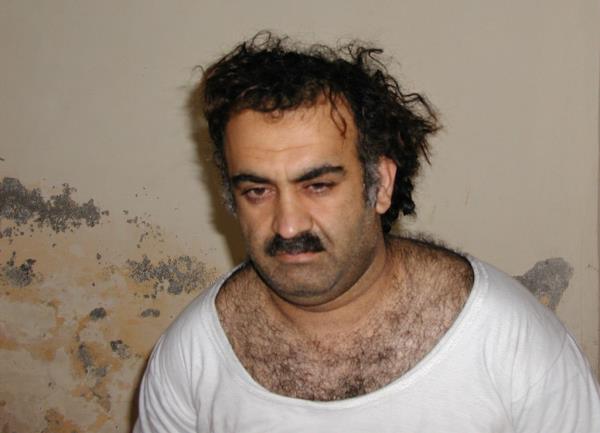 Khalid Sheikh Mohammed, the alleged Sept. 11 mastermind, is seen shortly after his capture during a raid in Pakistan Saturday March 1, 2003 