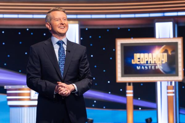 Ken Jennings hosting "Jeopardy!"