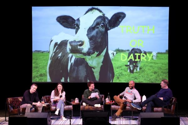 Crooked Media, the company that produced the "Pod Save America" podcast, is reportedly in turmoil. Pictured from Left: Jon Favreau, Erin Ryan, Jon Lovett, Mandela Barnes and Ben Wikler.