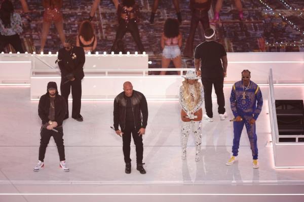 Eminem, Kendrick Lamar, Dr. Dre, Mary J. Blige, 50 Cent, and Snoop Dogg