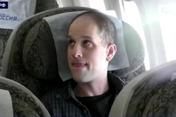 Evan Gershkovich on a plane