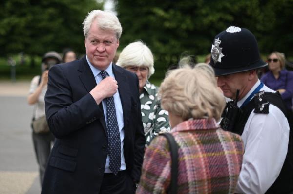 Charles Spencer, brother of Princess Diana, arriving at Kensington Palace for the unveiling of Diana's statue on her 60th birthday.