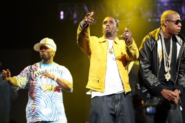 50 Cent, Diddy and Jay Z performing at Screamfest '07