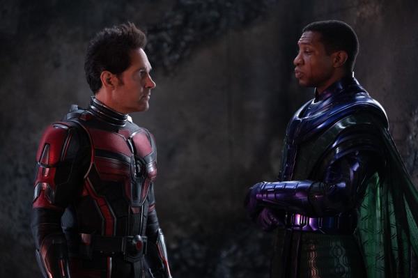 Paul Rudd, Jo<em></em>nathan Majors in "Ant-Man and the Wasp: Quantumania"