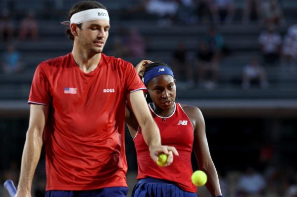 Coco Gauff of United States and Taylor Fritz 