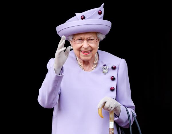 Queen Elizabeth II attends an Armed Forces Act of Loyalty Parade in June 2022.