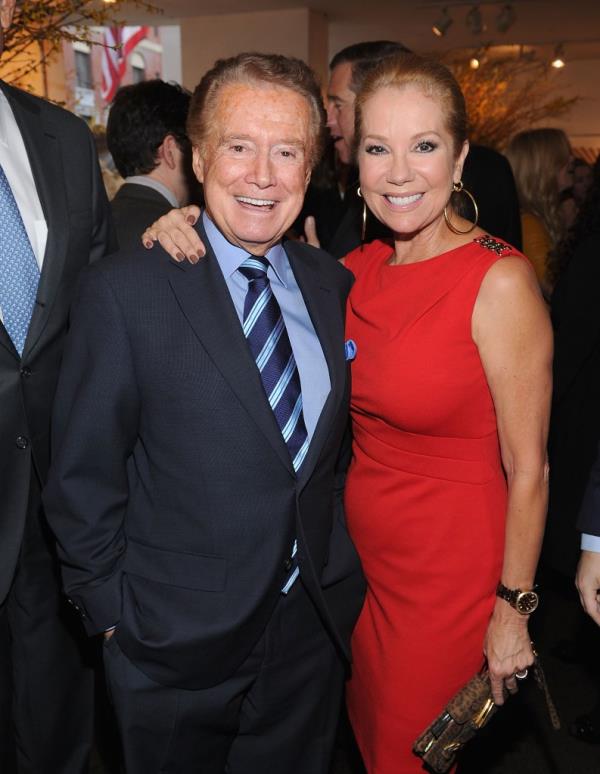 Regis Philbin and Kathy Lee Gifford at New York Giants Super Bowl Pep Rally Luncheon in 2012.