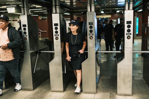 September 20, 2023 - New York, NY: 

New York Governor Kathy Hochul takes the subway 