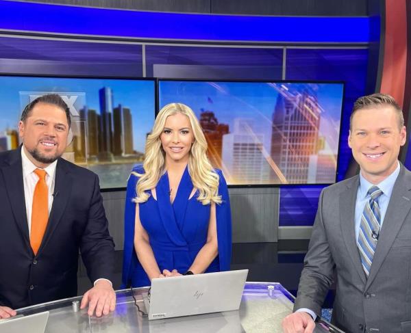 Amy Andrews (center) said she is battling "severe depression and anxiety" and is temporarily stepping away from the anchor desk.