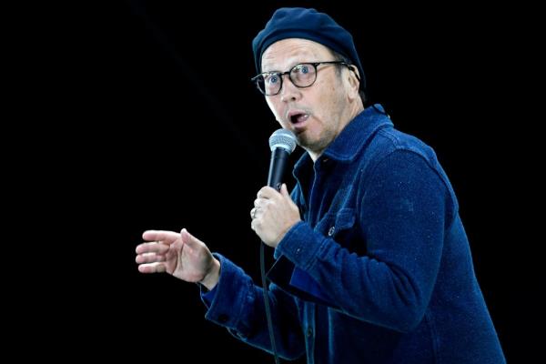 Rob Schneider performing at a comedy show in Aug. 2020