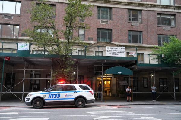 Police leaving the residence of Kathleen Leigh located at 180 E79th Street in New York, NY on July 26, 2024. 